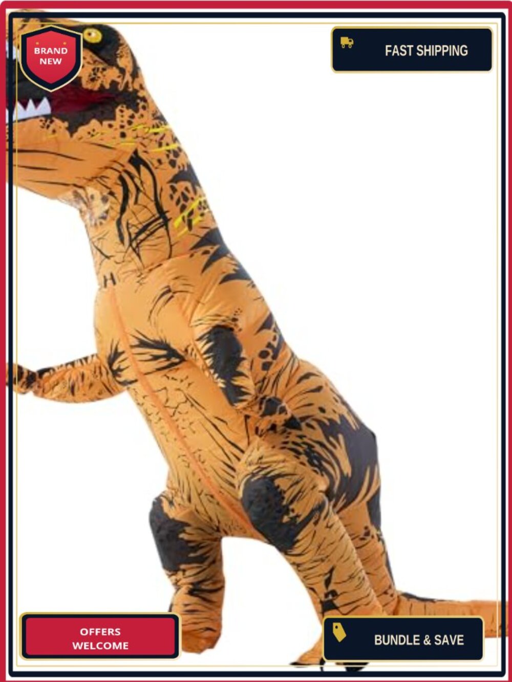 JOYBRO Inflatable T-Rex Dinosaur Costume Adult Blow Up Halloween Suit